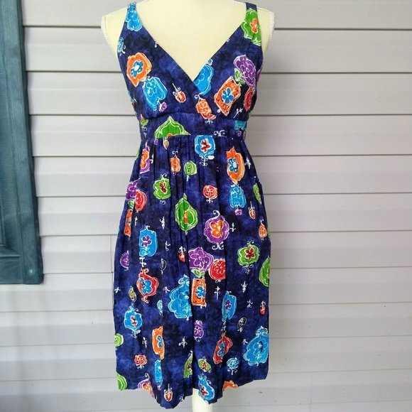 Jams World Dresses & Skirts - Jams World Sum Dress Blue V neck sz M floral